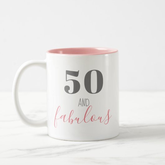 Tasse 2 Couleurs 50 et fabuleuse maman rose Grey (Gauche)