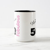 Tasse 2 Couleurs 50 personnalisés et cadeau d'anniversaire orienté (Centre)