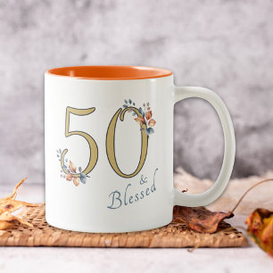 Tasse 2 Couleurs 50e anniversaire fille bénie Boho automne