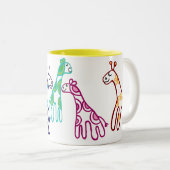 Tasse 2 Couleurs 5 girafes (Devant droit)