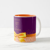 Tasse 2 Couleurs 60 anniversaire or violet élégant nom d'arc (Devant droit)