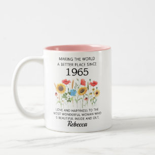 Tasse 2 Couleurs 60 ans 1965 60e anniversaire Cadeau