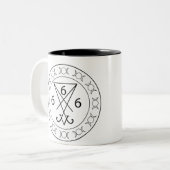 Tasse 2 Couleurs 666 Lucifers sigil Black (Devant gauche)