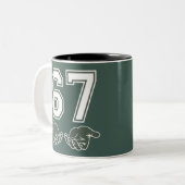 Tasse 2 Couleurs 67 Main Drôle Six Sept Mème Génération Alpha (Devant gauche)