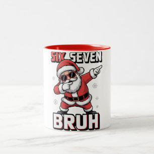 Tasse 2 Couleurs 67 Meme Six Seven Bruh Dabbing Père Noël Drôle de