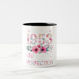 Tasse 2 Couleurs 70 Ans Fabriqué En 1953 Floral 70e Anniversaire Ca