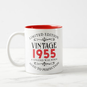 Tasse 2 Couleurs 70e anniversaire 1955 Tourner Vintage 70 Cadeau