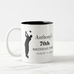 Tasse 2 Couleurs 70e Anniversaire Partie Golfer Black Par Seventiet