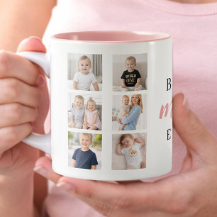 Tasse 2 Couleurs 7 Meilleure Maman Collage de Photos Cœurs Roses Mi