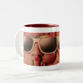 Tasse 2 Couleurs 80 retro fille de mode (Devant gauche)