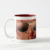 Tasse 2 Couleurs 80 retro fille de mode (Gauche)