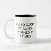 Tasse 2 Couleurs 80e anniversaire drôle (Gauche)