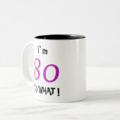 Tasse 2 Couleurs 80e anniversaire Drôle cadeau pour elle (Devant gauche)