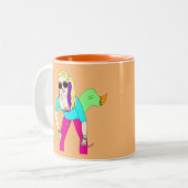 Tasse 2 Couleurs 80s foxy fille (Devant gauche)