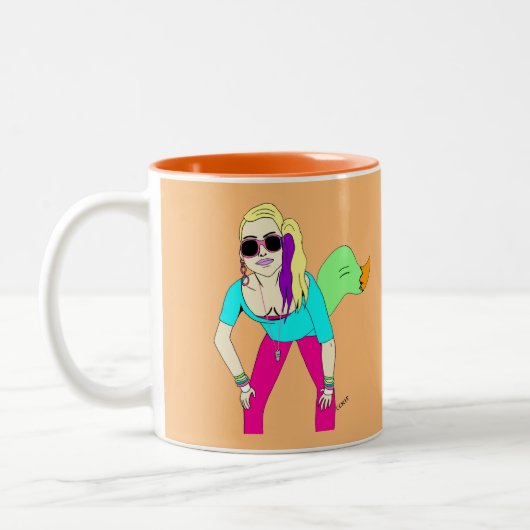 Tasse 2 Couleurs 80s foxy fille (Gauche)