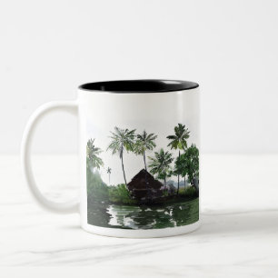 Tasse 2 Couleurs 83 - Mares d'Alleppey de paysage du Kerala