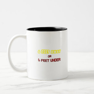 Tasse 2 Couleurs À 10 mètres de là, message texte drôle