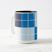 Tasse 2 Couleurs À damiers bleue (Devant gauche)