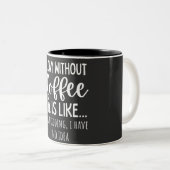 Tasse 2 Couleurs A Day Without Coffee Funny Coffee Lover Gift (Devant droit)