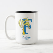 Tasse 2 Couleurs ABC du Dr Seuss : Lettre F - Bleu | Ajouter Votre  (Gauche)