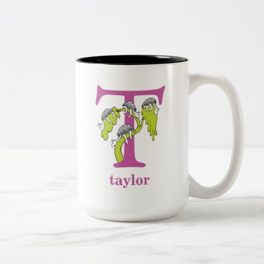 Tasse 2 Couleurs ABC du Dr Seuss : Lettre T - Violet | Ajouter Votr (Droit)