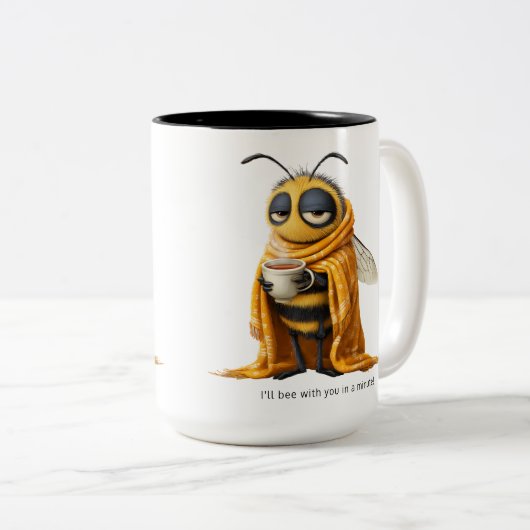 Tasse 2 Couleurs Abeille à café (Devant droit)
