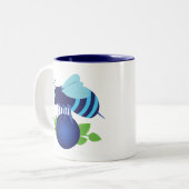 Tasse 2 Couleurs Abeille de bleuet (Devant gauche)