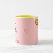Tasse 2 Couleurs Abeille de miel mignonne avec coeur et monogramme (Centre)