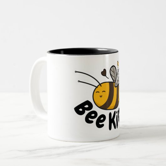Tasse 2 Couleurs Abeille mignonne (Devant gauche)
