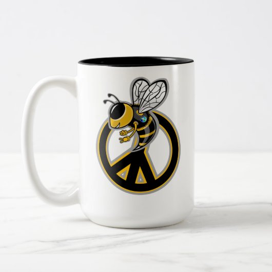 TASSE 2 COULEURS ABEILLE PAIX  (Gauche)