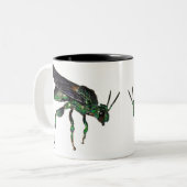 Tasse 2 Couleurs Abeille verte métallique d'Amazone (Devant gauche)