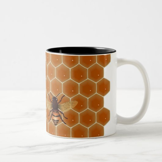 Tasse 2 Couleurs Abeilles de miel (Droit)