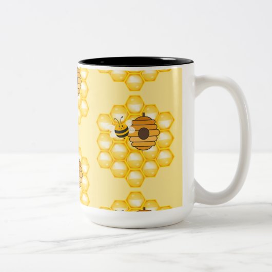 Tasse 2 Couleurs Abeilles et ruches (Droit)