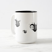 Tasse 2 Couleurs Abeilles folles (Devant gauche)