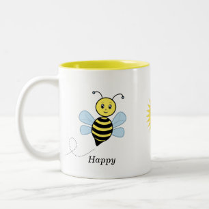 Tasse 2 Couleurs Abeilles heureuses & soleil mignon