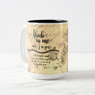 Tasse 2 Couleurs Abide in Me Bible Verse