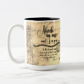 Tasse 2 Couleurs Abide in Me Bible Verse (Gauche)