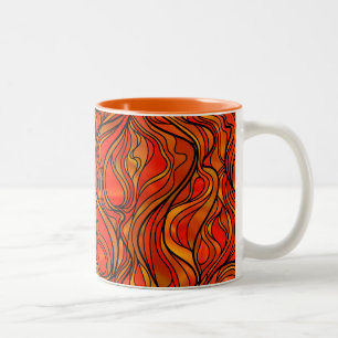 Tasse 2 Couleurs Abrégé sur en verre souillé d'orange