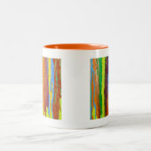 Tasse 2 Couleurs Abstract art rainbow stripes paint drip (Centre)