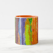 Tasse 2 Couleurs Abstract art rainbow stripes paint drip (Centre)