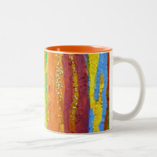 Tasse 2 Couleurs Abstract art rainbow stripes paint drip