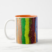 Tasse 2 Couleurs Abstract art rainbow stripes paint drip (Gauche)