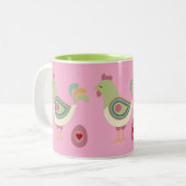 Tasse 2 Couleurs Abstract Chicken & Egg Coffee Cup – Pink (Devant gauche)