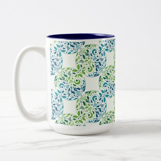 Tasse 2 Couleurs Abstract Green And Blue Pattern (Gauche)