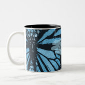 Tasse 2 Couleurs Abstract Grunge Blue Butterfly Art Personalised (Gauche)