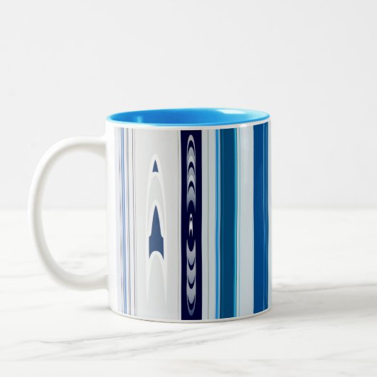 Tasse 2 Couleurs Abstract Symphony in Blue 5 (Vertical Lines) (Gauche)
