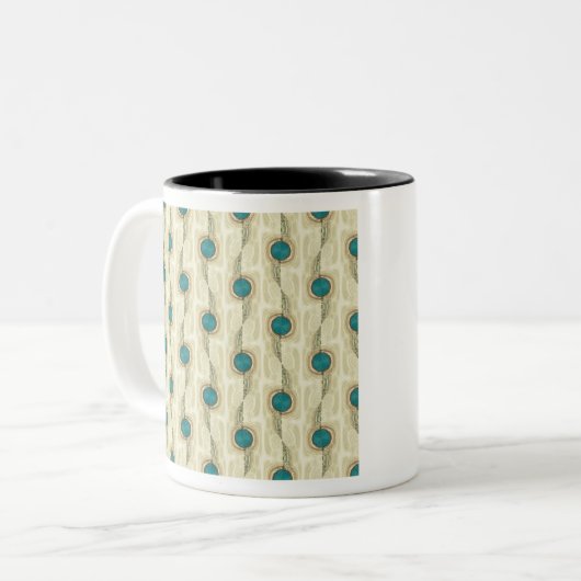 Tasse 2 Couleurs Abstract Turquoise Circles Pattern (Devant gauche)