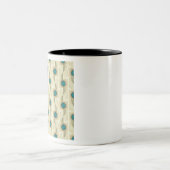 Tasse 2 Couleurs Abstract Turquoise Circles Pattern (Centre)
