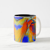 Tasse 2 Couleurs Abstrait bleu et orange (Devant droit)