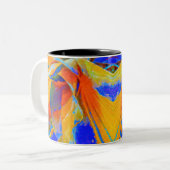 Tasse 2 Couleurs Abstrait bleu et orange (Devant gauche)